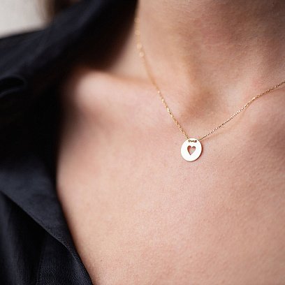 Кольє "Сердечко" у жовтому золоті кол01700с