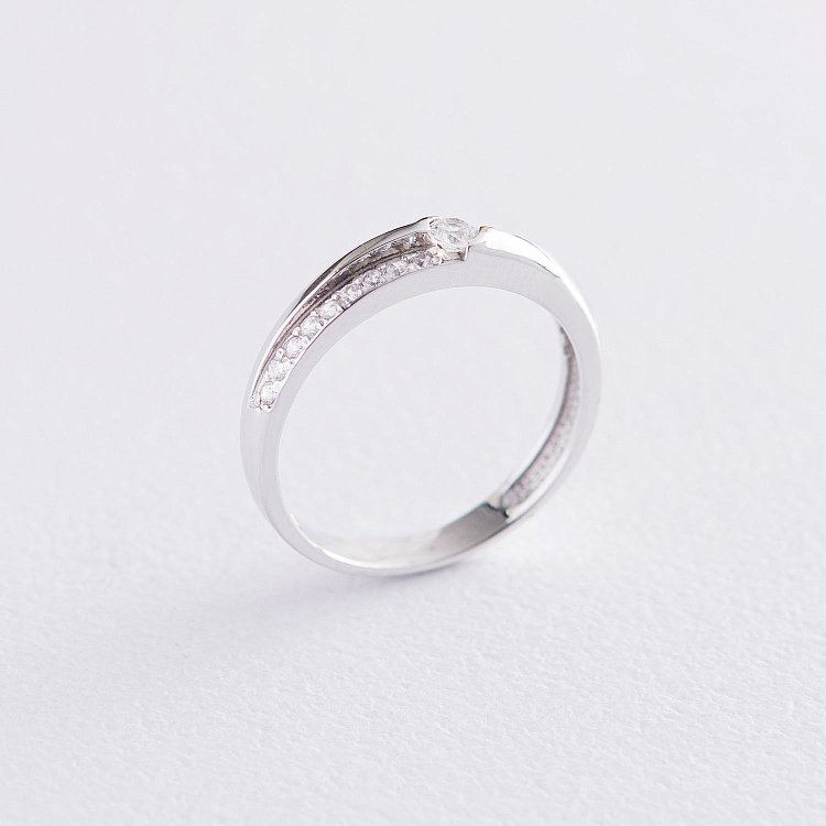 Золота каблучка з фіанітами к06160 від ювелірного магазину Онікс - 1