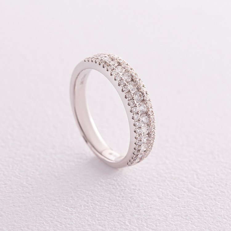 Каблучка у білому золоті з діамантами кб0432nl від ювелірного магазину Онікс