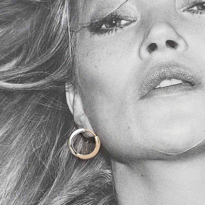 Золоті сережки-кільця без каменів с05029 №3