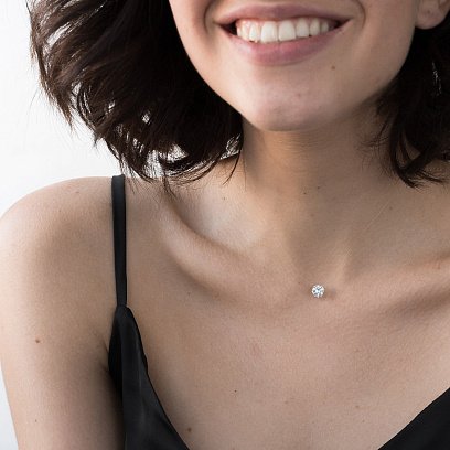 Камінчик на лісці (фіаніт в золоті) кол01069 №5