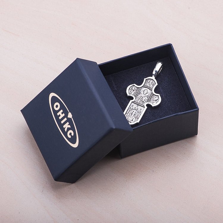 Серебряный православный крест (чернение) 131117 от ювелирного магазина Оникс - 8