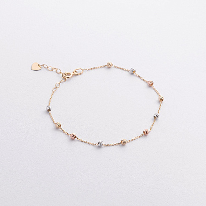 Браслет "Кульки" у трьох кольорах золота б04225