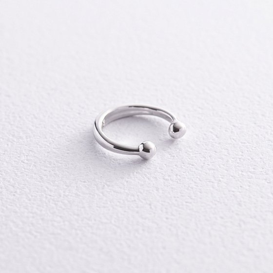 Сережка - каффа в білому золоті с08190 №3