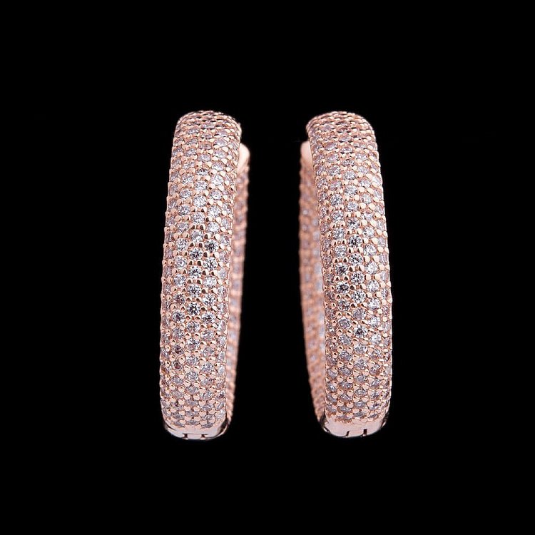 Золоті сережки "Кільця" з фіанітами с03792 від ювелірного магазину Онікс - 3