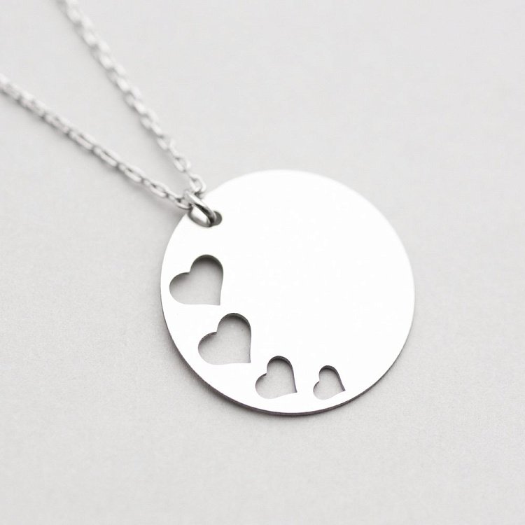 Срібне кольє "Сердечка" (можливе гравіювання) 18705 від ювелірного магазину Онікс - 2