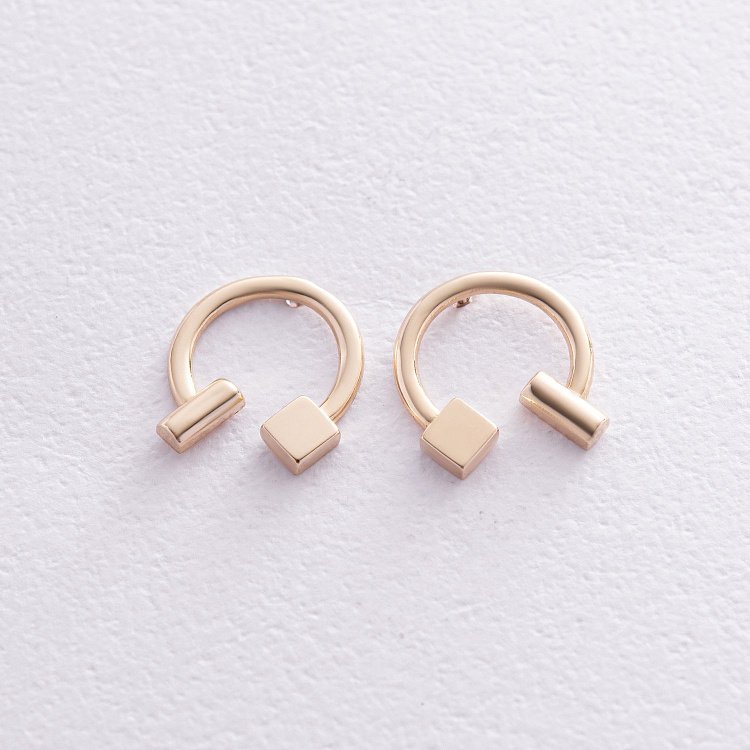 Серьги - пусеты "Дарси" в желтом золоте с08318 от ювелирного магазина Оникс