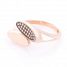 Золотое кольцо с фианитами к05910 от ювелирного магазина Оникс - 1