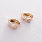 Золотые серьги-кольца без камней с06442 от ювелирного магазина Оникс - 2