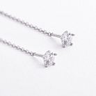 Срібні сережки - протяжки з фіанітами 902-01056 от ювелирного магазина Оникс - 1