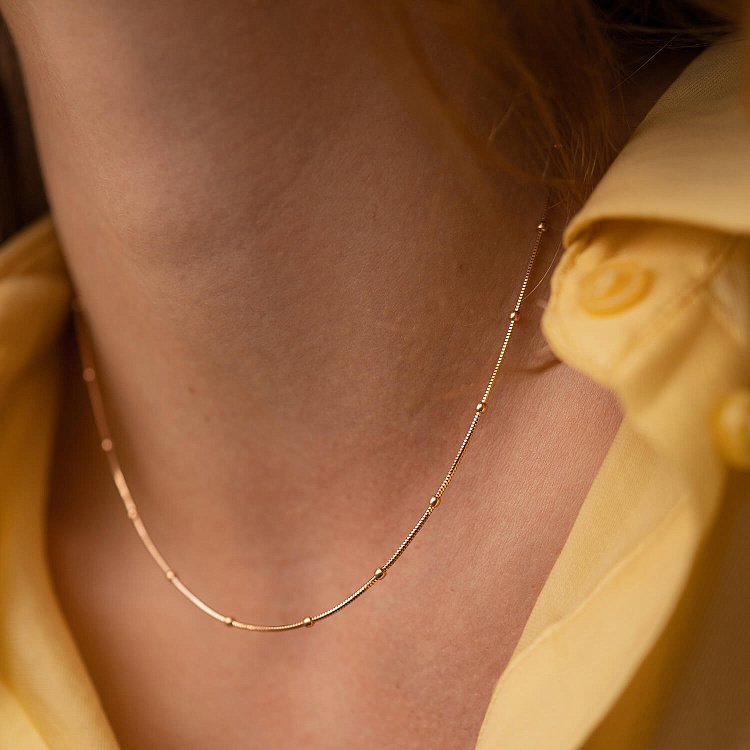 Золотий ланцюжок "Кульки" плетіння Снейк ц00492 від ювелірного магазину Онікс - 3