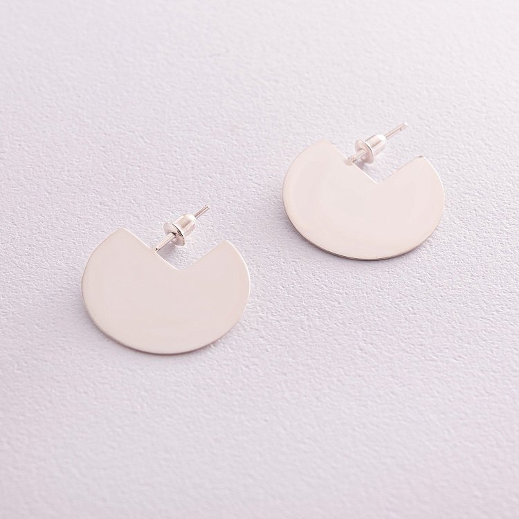 Срібні сережки - пусеті "Лаура" 123125 від ювелірного магазину Онікс - 1