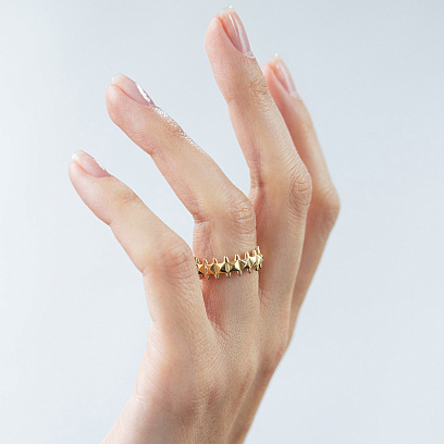 Кольцо в желтом золоте к08400 №4