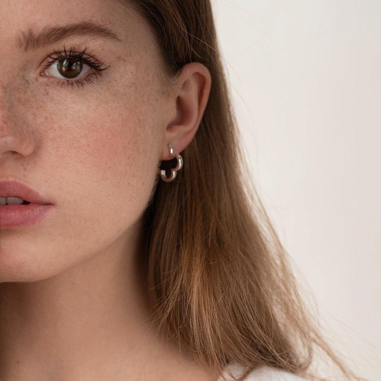 Серьги "Клевер" в серебре 122755 от ювелирного магазина Оникс - 7