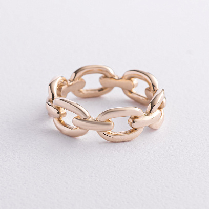 Каблучка "Ланцюжок" у жовтому золоті к08429 №3