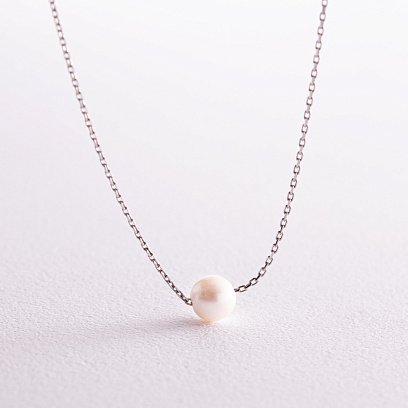 Кольє "Перлина на ланцюжку" (біле золото) кол02289 №4