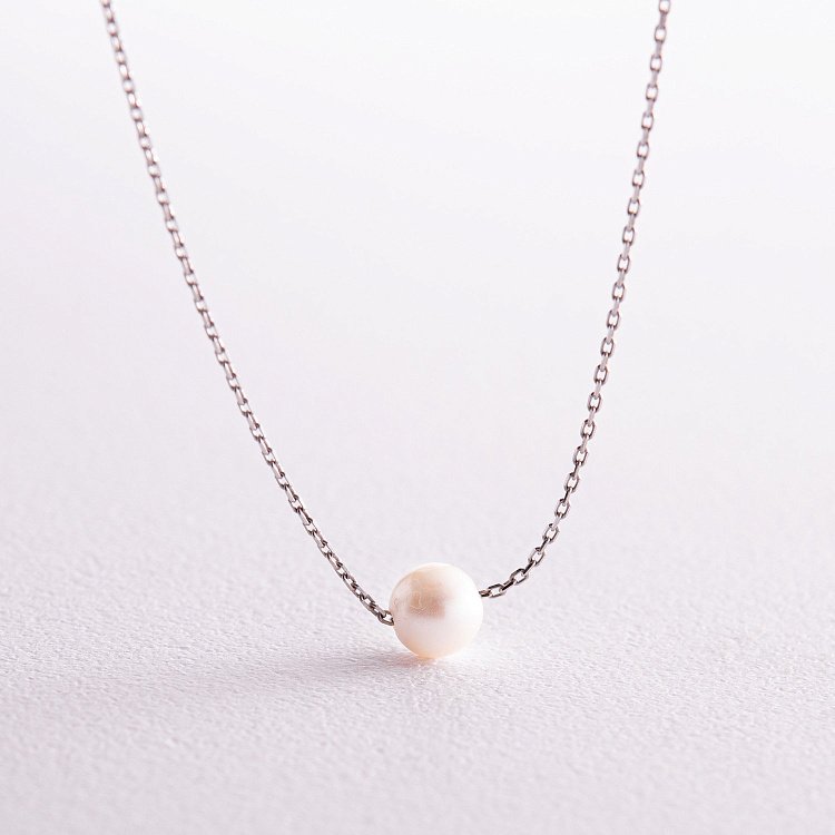 Кольє "Перлина на ланцюжку" (біле золото) кол02289 від ювелірного магазину Онікс - 4