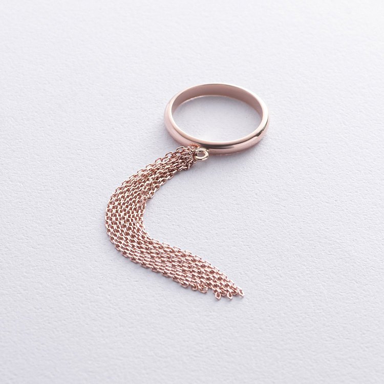 Кольцо с цепочками (красное золото) к07623 от ювелирного магазина Оникс