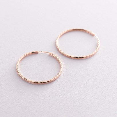 Сережки - кільця в червоному золоті (3.4 см) с01878 №4