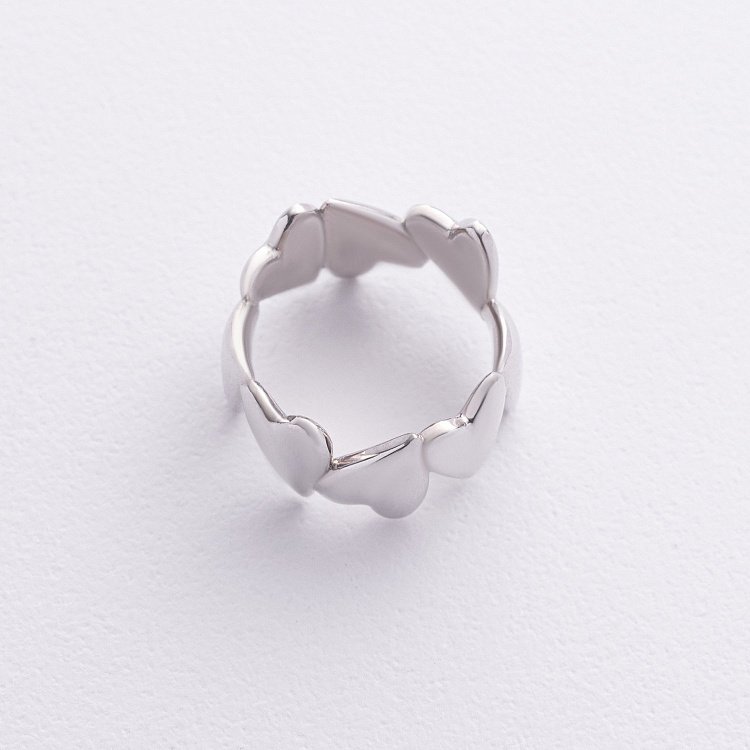 Срібна каблучка "Сердечки" 7255 від ювелірного магазину Онікс - 3