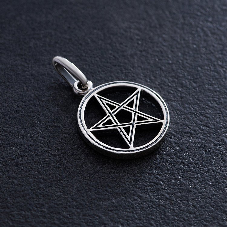 Срібна підвіска "Пентаграма" 13979 від ювелірного магазину Онікс - 1