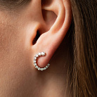 Золоті сережки-пусети з діамантами сб0280ri от ювелирного магазина Оникс - 5