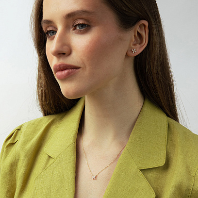 Колье "Цветочек" в желтом золоте (бриллианты) колб0193sm №2