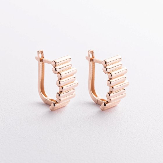 Сережки "Agnes" у червоному золоті с09675