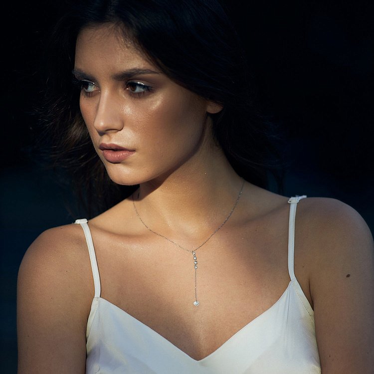 Кольє з білого золота з фіанітами кол01515 від ювелірного магазину Онікс - 9