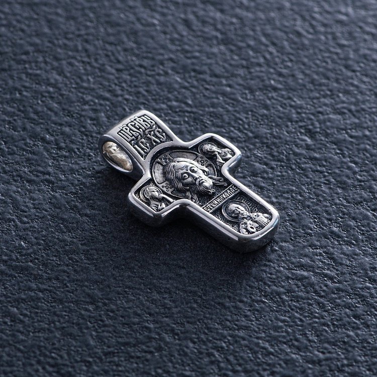 Срібний хрест "Спас Нерукотворний. Покров Божої Матері" 13090с від ювелірного магазину Онікс