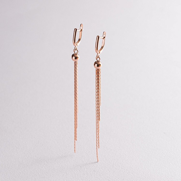 Висячі золоті сережки с06726 від ювелірного магазину Онікс