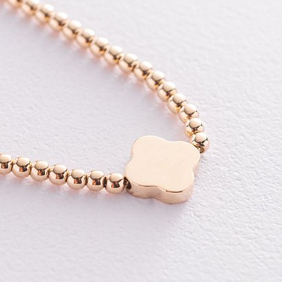 Золотий кульковий браслет "Конюшина" б04708 №3