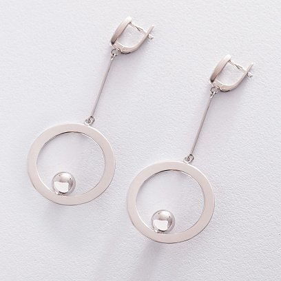 Серебряные серьги на английской застежке 122518 №2