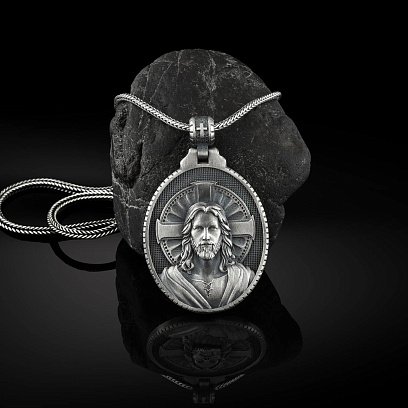 Срібний кулон "Ісус Христос" 133181