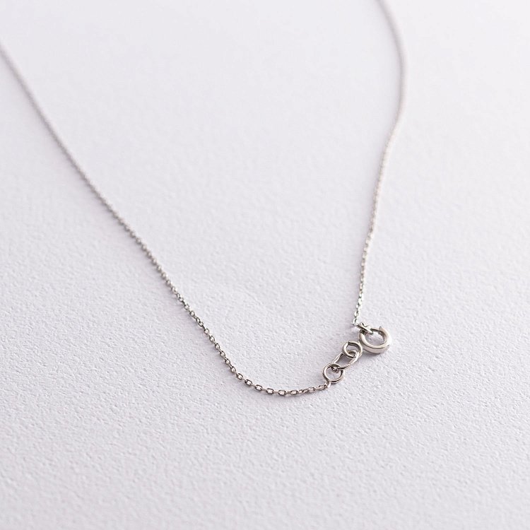 Кольє "Маленьке коло" з одним фіанітом (біле золото) кол01752 від ювелірного магазину Онікс - 2