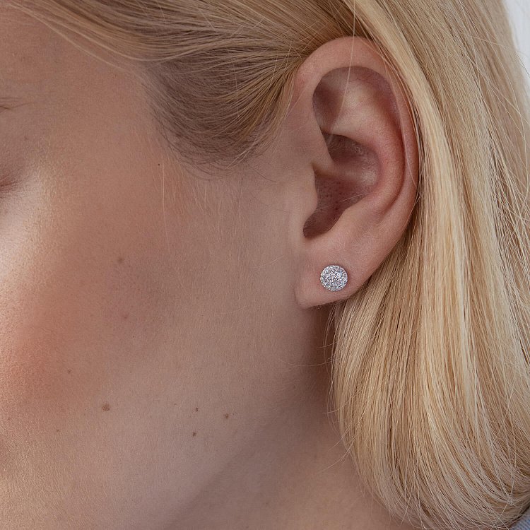 Золоті сережки - пусети "Неллі" з діамантами 102-10072 від ювелірного магазину Онікс - 6