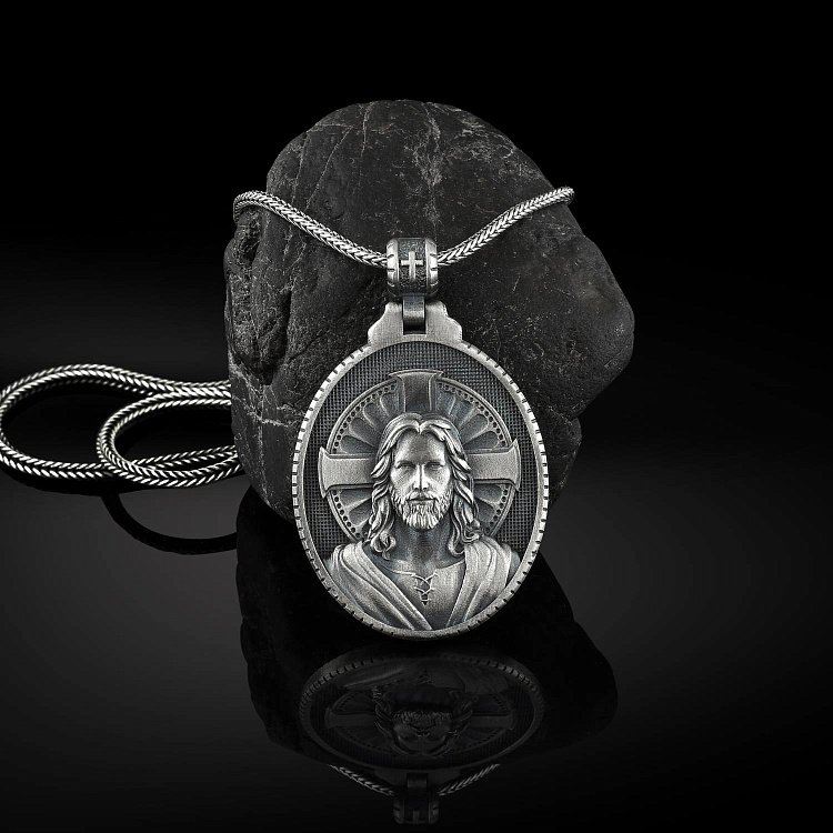 Срібний кулон "Ісус Христос" 133181 від ювелірного магазину Онікс