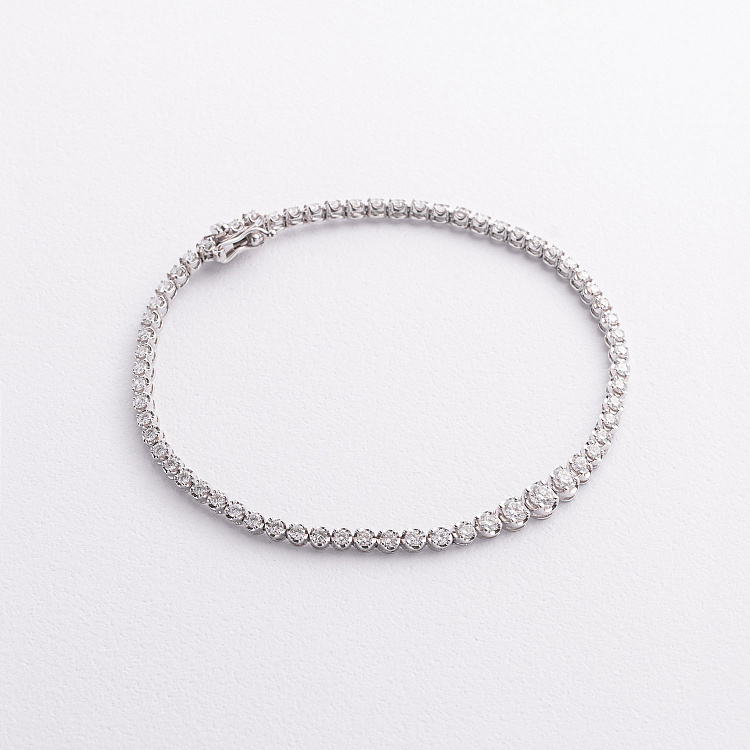 Браслет у білому золоті з діамантами бб0054ca від ювелірного магазину Онікс