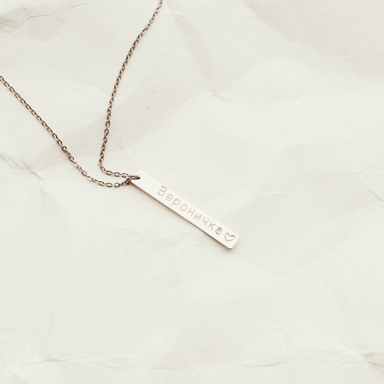 Серебряное колье с гравировкой "Любимое имя" 18979 от ювелирного магазина Оникс - 5