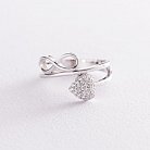 Золотое кольцо "Сердечко и знак бесконечности" к05593 от ювелирного магазина Оникс