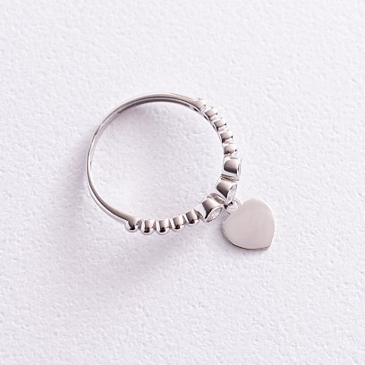 Золотое кольцо "Сердечко" с фианитами к06795 №3