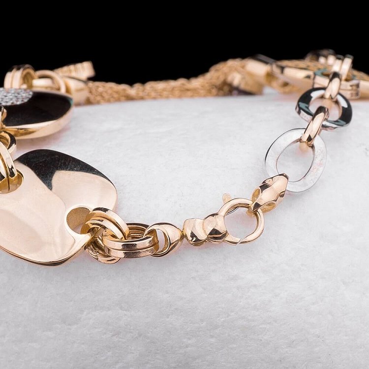 Жіночий браслет з фіанітами б01920 від ювелірного магазину Онікс - 3