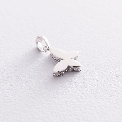 Золотая подвеска "Бабочка" с фианитами п03488