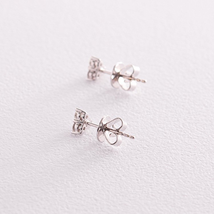 Золоті сережки - пусети з діамантами сб0402mi від ювелірного магазину Онікс - 2