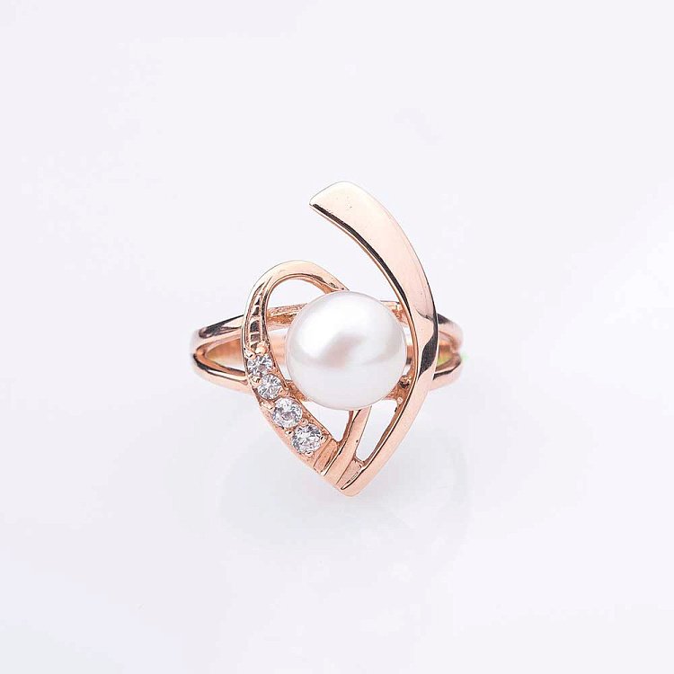 Каблучка (культивовані прісноводні перли, фіаніти) к02195 від ювелірного магазину Онікс - 2