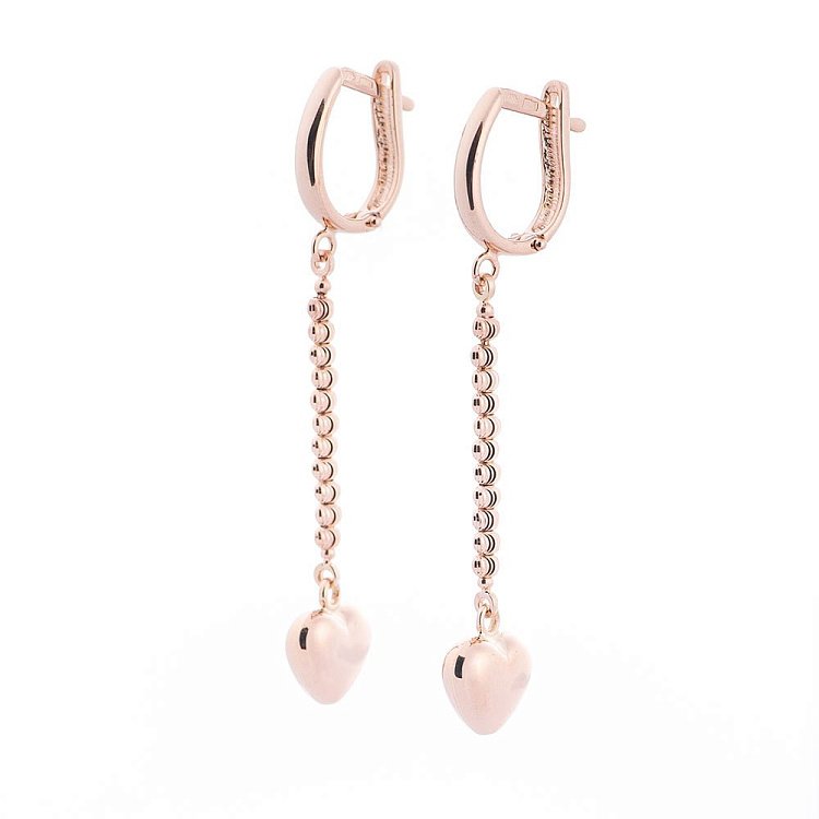 Золотые серьги "Сердечки" с05163 от ювелирного магазина Оникс - 1