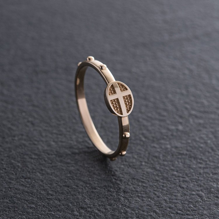 Кольцо "Розарий" в желтом золоте к08017 от ювелирного магазина Оникс - 4