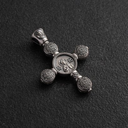 Мужской православный крест "Спас Нерукотворный. Икона Божией Матери" 1603 №5