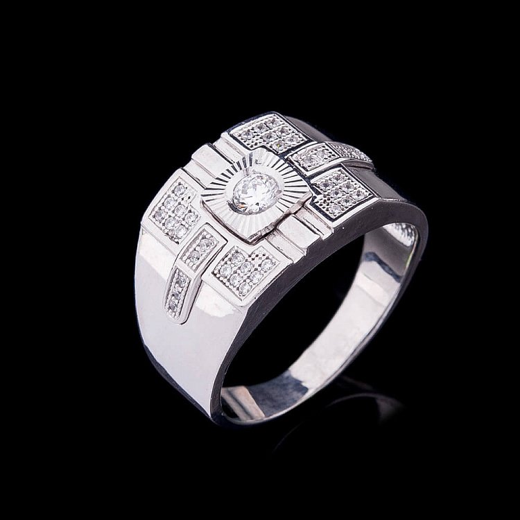 Каблучка (фіаніти, родій) 111398 від ювелірного магазину Онікс - 2