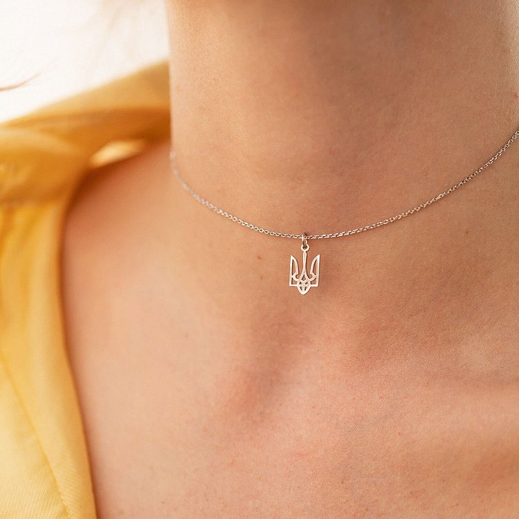 Кольє "Герб України - Тризуб" у сріблі 4056 від ювелірного магазину Онікс